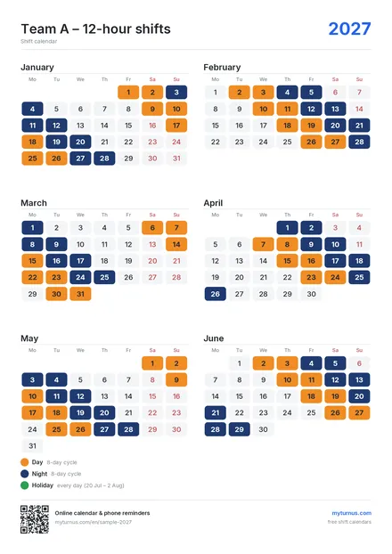 Large – half a year per page