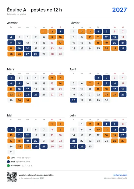 Grand format – un semestre par page