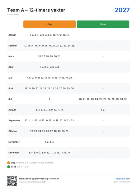 Liste over datoer